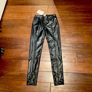 New with tags!! Black leather leggings